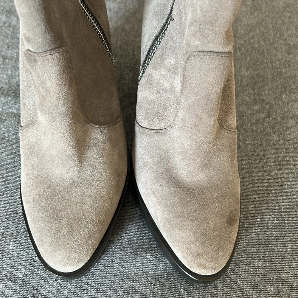 Pre-loved AllSAINTS, Ana Suede blocked heel Ankle booties - Picture 4 of 9